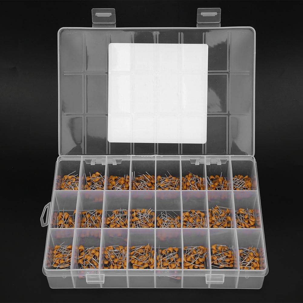 720Pcs 24 Types Ceramic Capacitors Assortment Kit 0.1uf100nf 50V with Storage Box