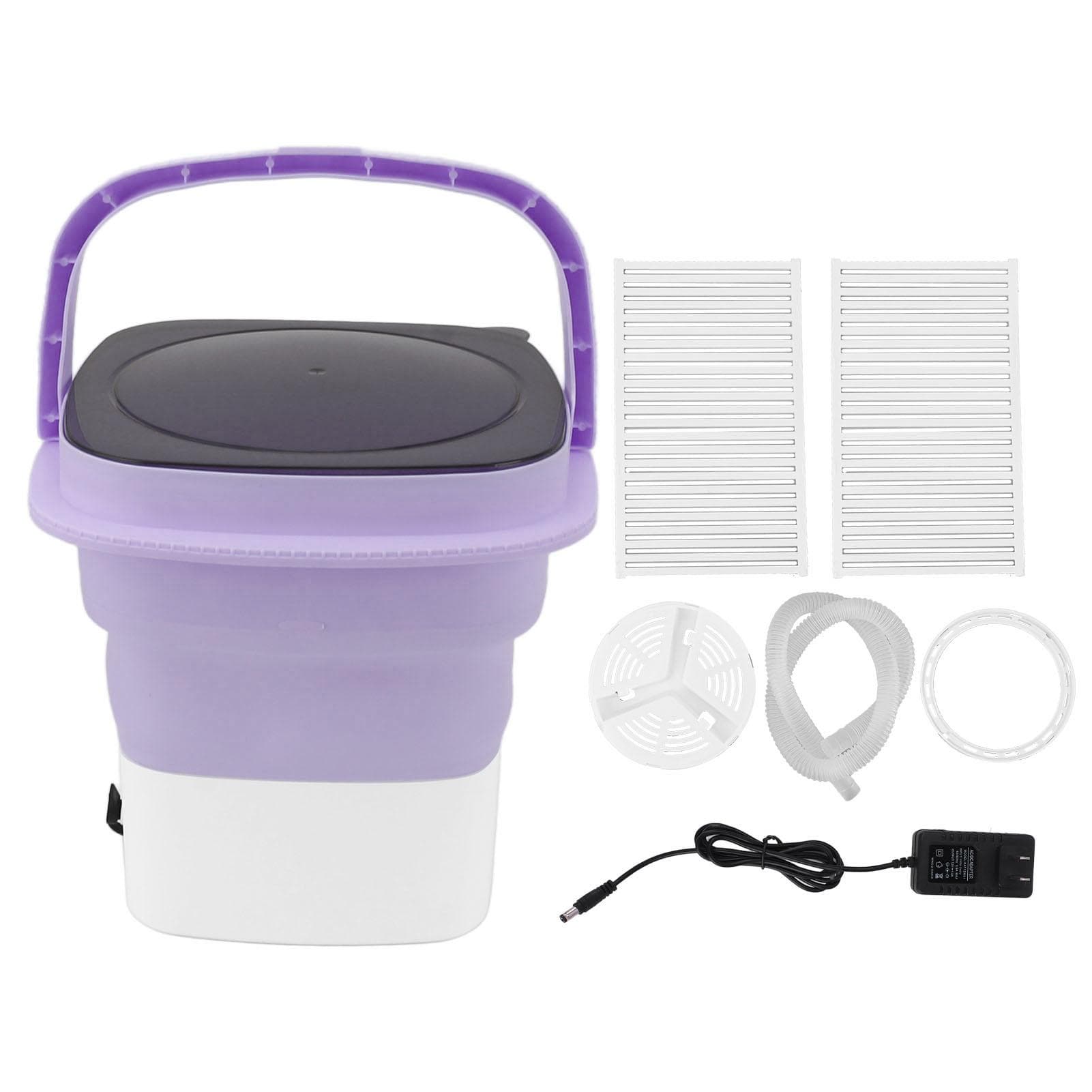 Portable Washing Machine ABS Noiseless Mini Foldable Laundry Bucket Washer for RV Travel Apartment purple