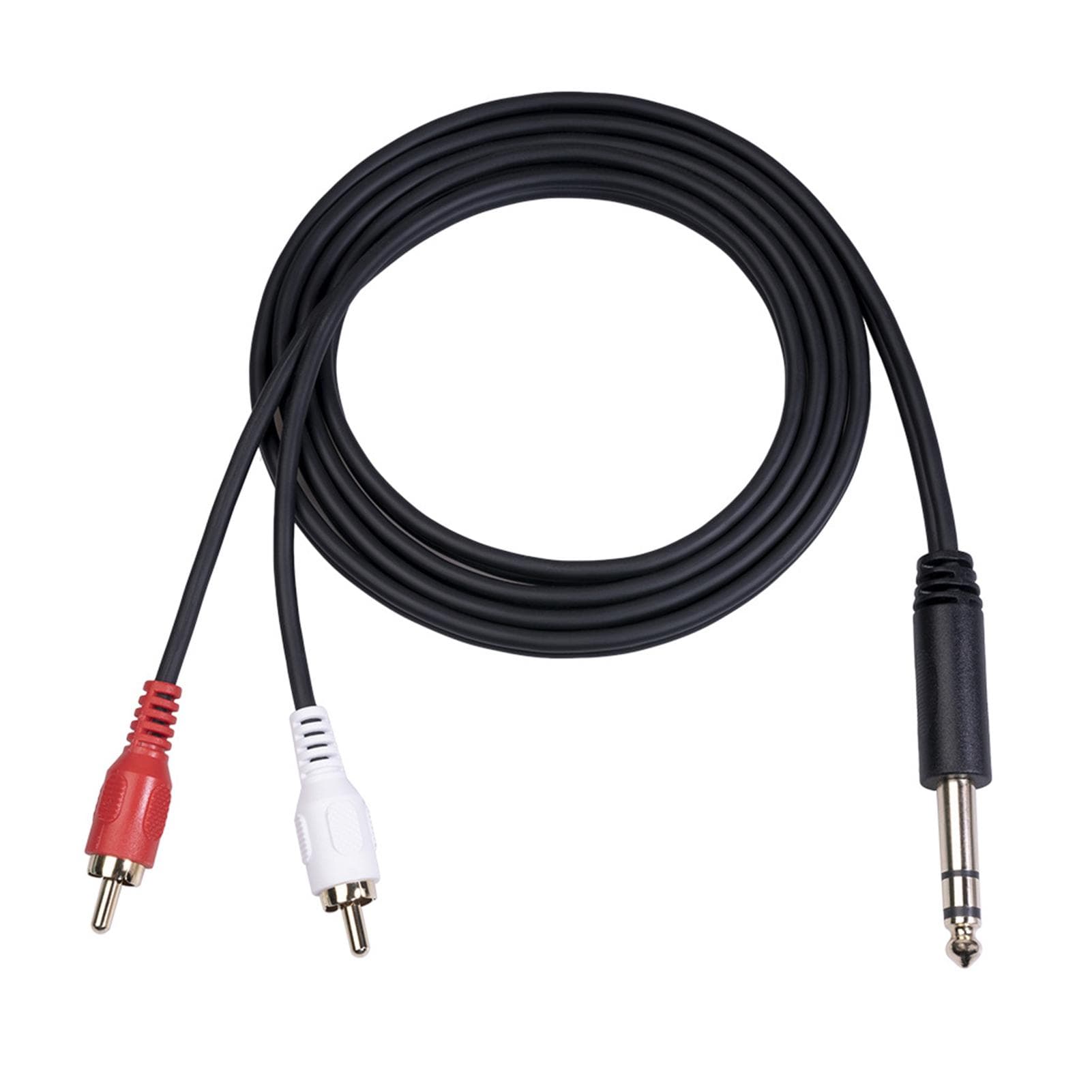 6.35mm Male to Dual RCA Male Cable 1/4 Inch to Double RCA Stereo Audio Cable Gold Plated 4.9Ft TV black