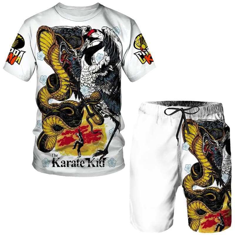 Summer Cobra Kai 3D Printed T-Shirt/Shorts/Suit Men's Cool Short Sleeve Athletic Set Casual Hip Hop Sportswear 2 Piece Tracksuit 5XL