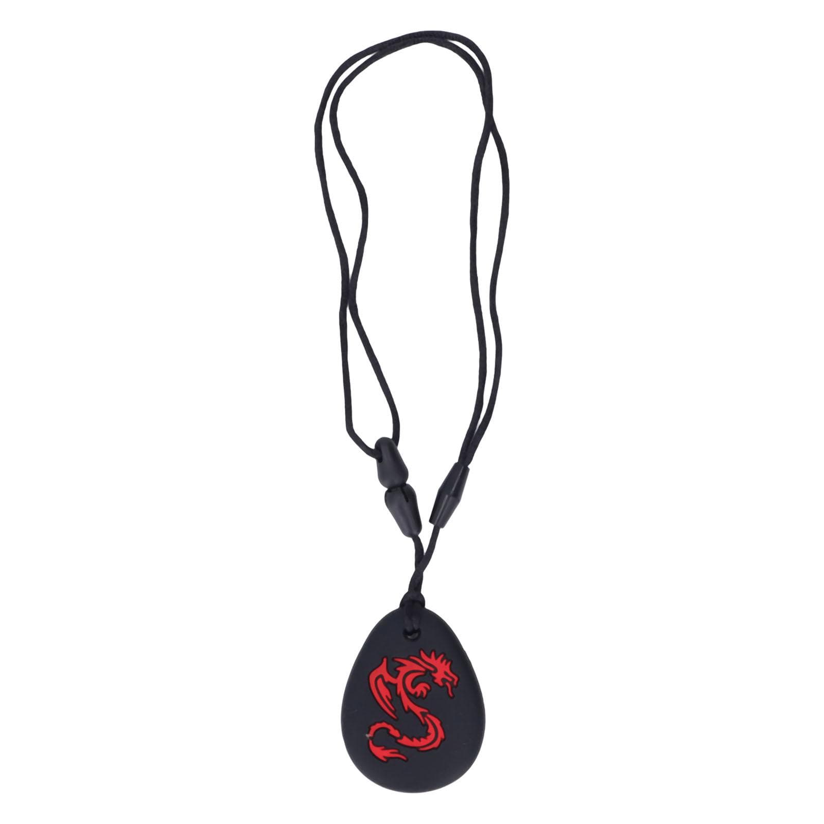 2Pcs Silicone Sensory Chew Necklace Chewy Chewable Teethers Necklace for Kids Chewing Teething red