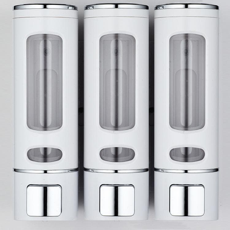 Three-head 400ml manual soap dispenser wall-mounted hotel hotel shampoo box bath box soap machine white