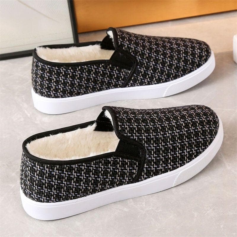 Winter Cotton Shoes for Women, Wearing Them Outside In Winter, with Thick Velvet and One Foot Shoes 40