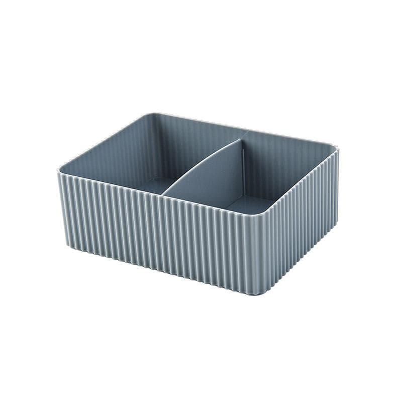 Plastic Home Office Bathroom Storage Box 2 Grids Desktop Sundries Storage Box Makeup Organizer Cosmetic Closet Bin Case grey