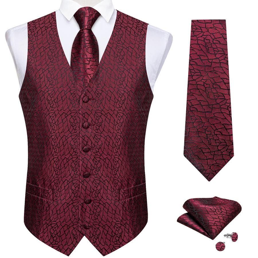 Dibangu Mens Yellow Paisley Vest Suit Waistcoat Hanky Cufflinks Tie Set Wedding 3XL