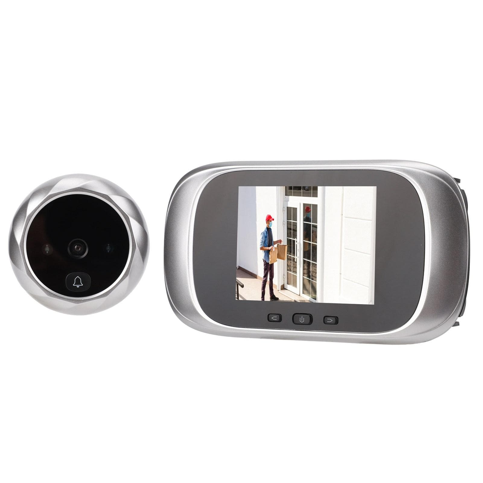 Digital Door Viewer 2.8in High Definition Screen 90 Degree Wide Angle Support 12 Languages Peephole silver