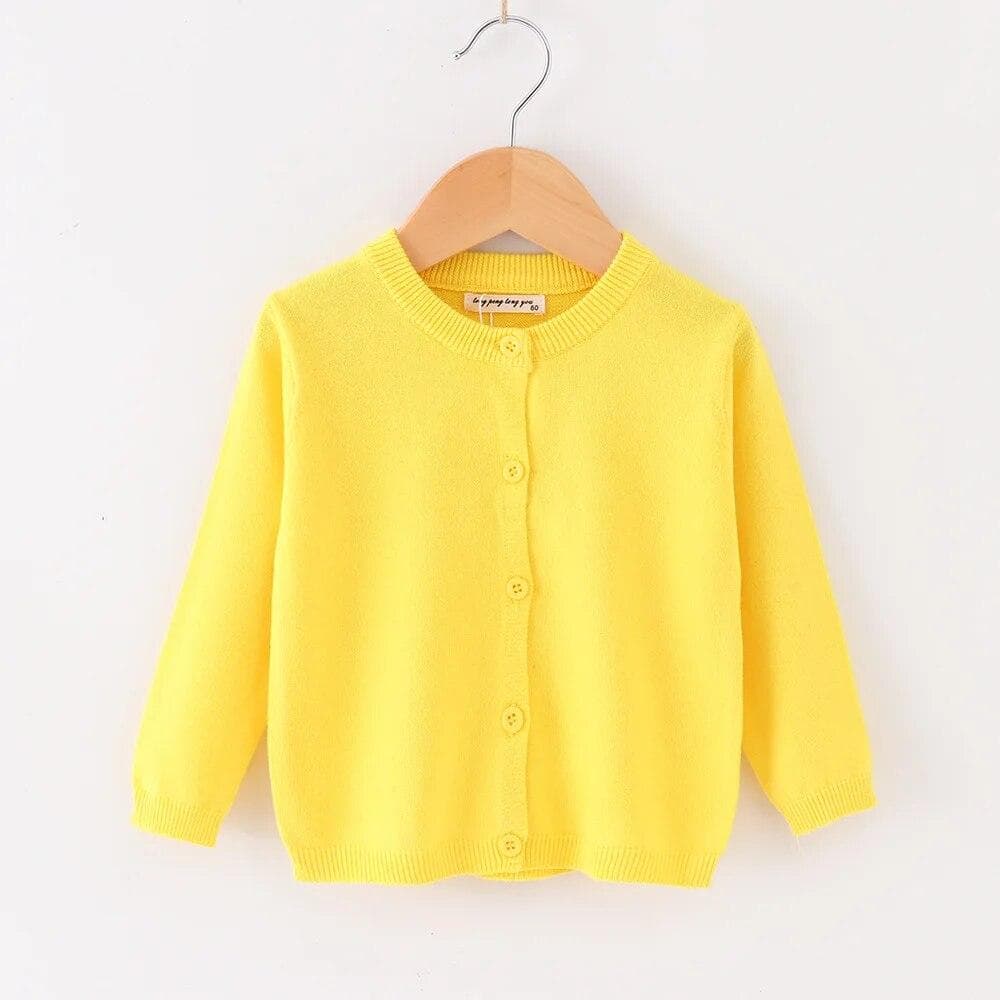 Kids Knitted Sweater Spring Autumn Thin Long Sleeve Baby Cardigan Boys Girls Casual All-match 2-10 Years Infants Child Outerwear 120cm yellow