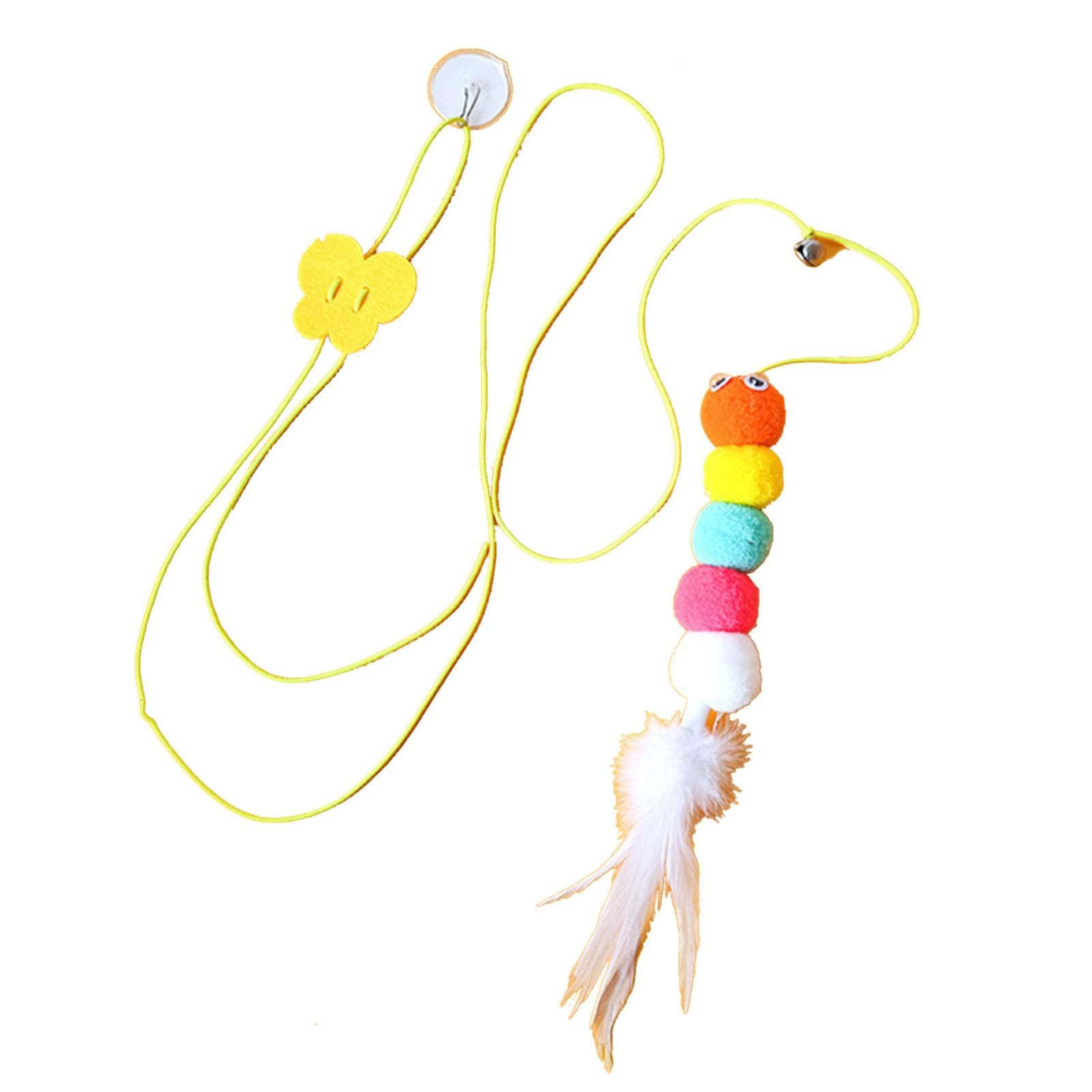 Hanging Door Cat Feather Toy Self Play Retractable Hanging Interactive Cat Feather Toy Cat Teasing