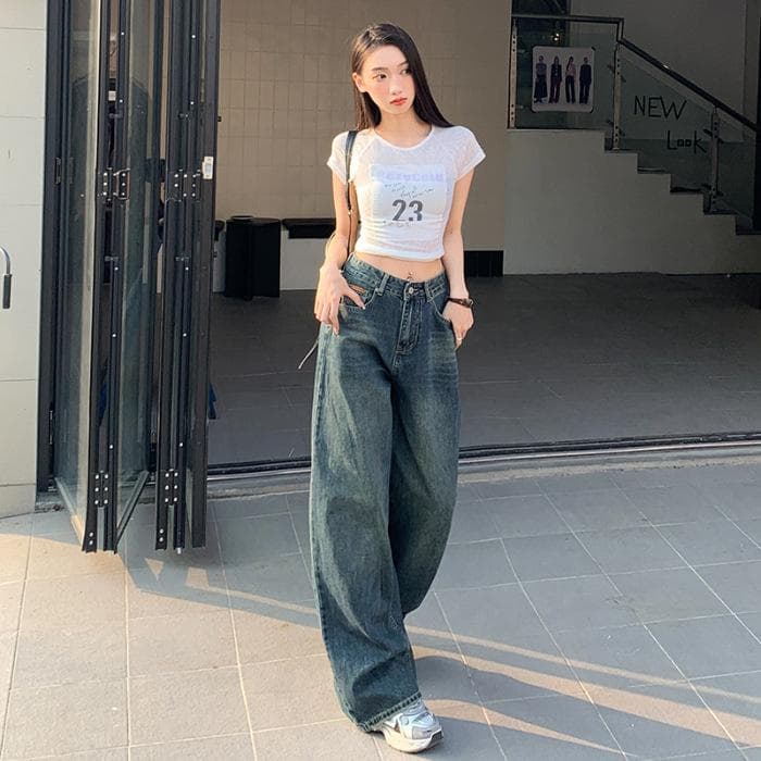 Jeans Women's Spring Wide-leg Jeans Women's Spring High Waist Loose Draping Straight-leg Trousers Wide-leg Trousers Women's Spring XL