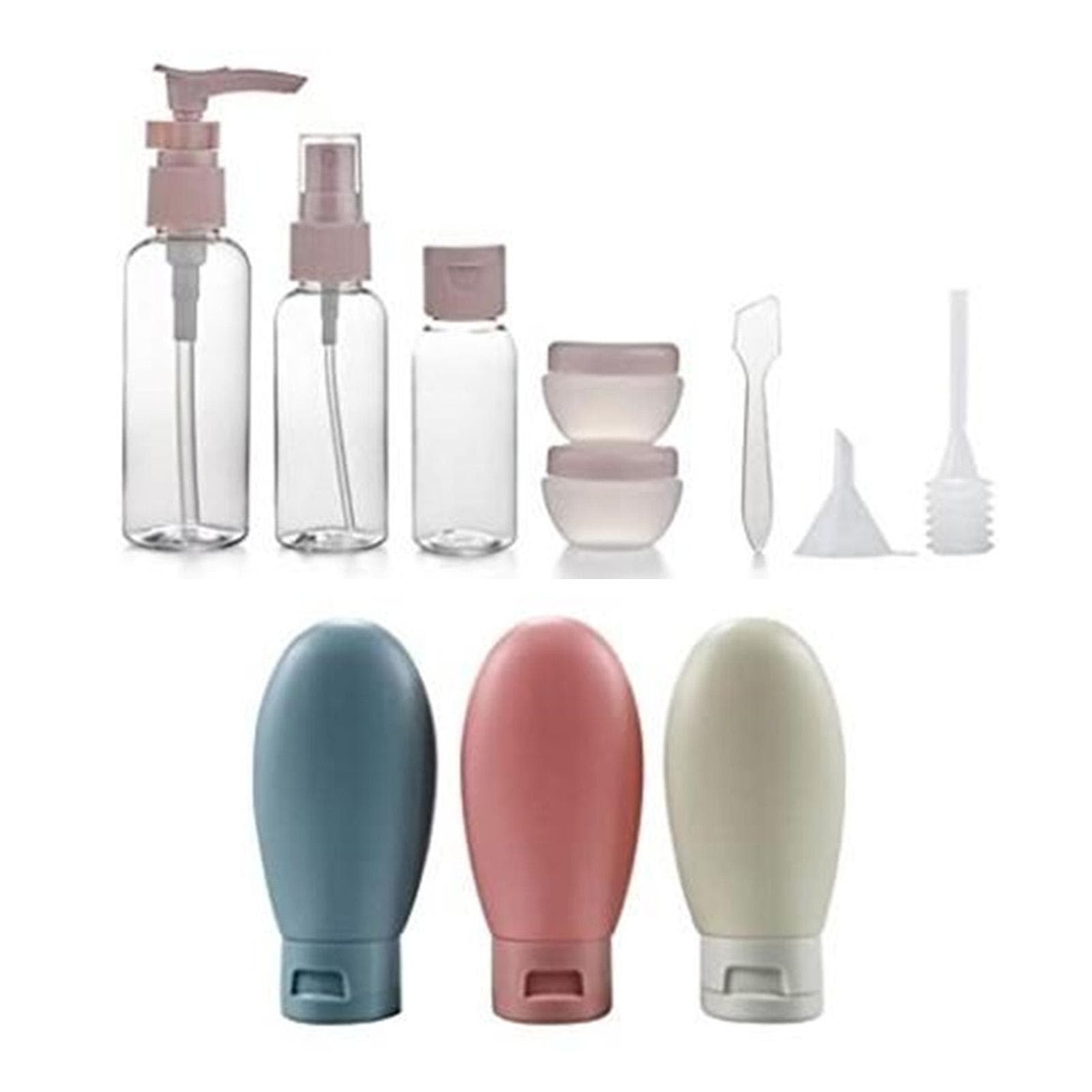 Travel Bottles Portable Reusable Complete Toiletries Cosmetic Containers Set for Business Trip