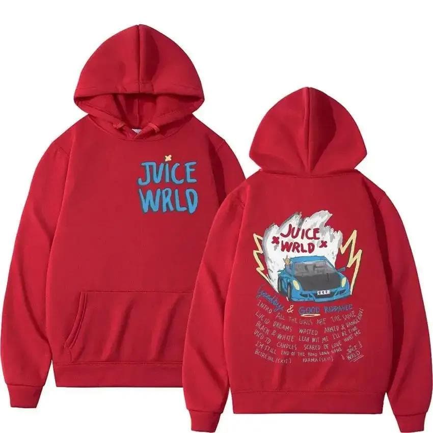 Male and Female Rapper Juice Wrld Hooded Sweatshirt Urban Fashion Sweatshirt Popular Hip-hop Sweatshirt Long Sleeved Streetwear 6XL