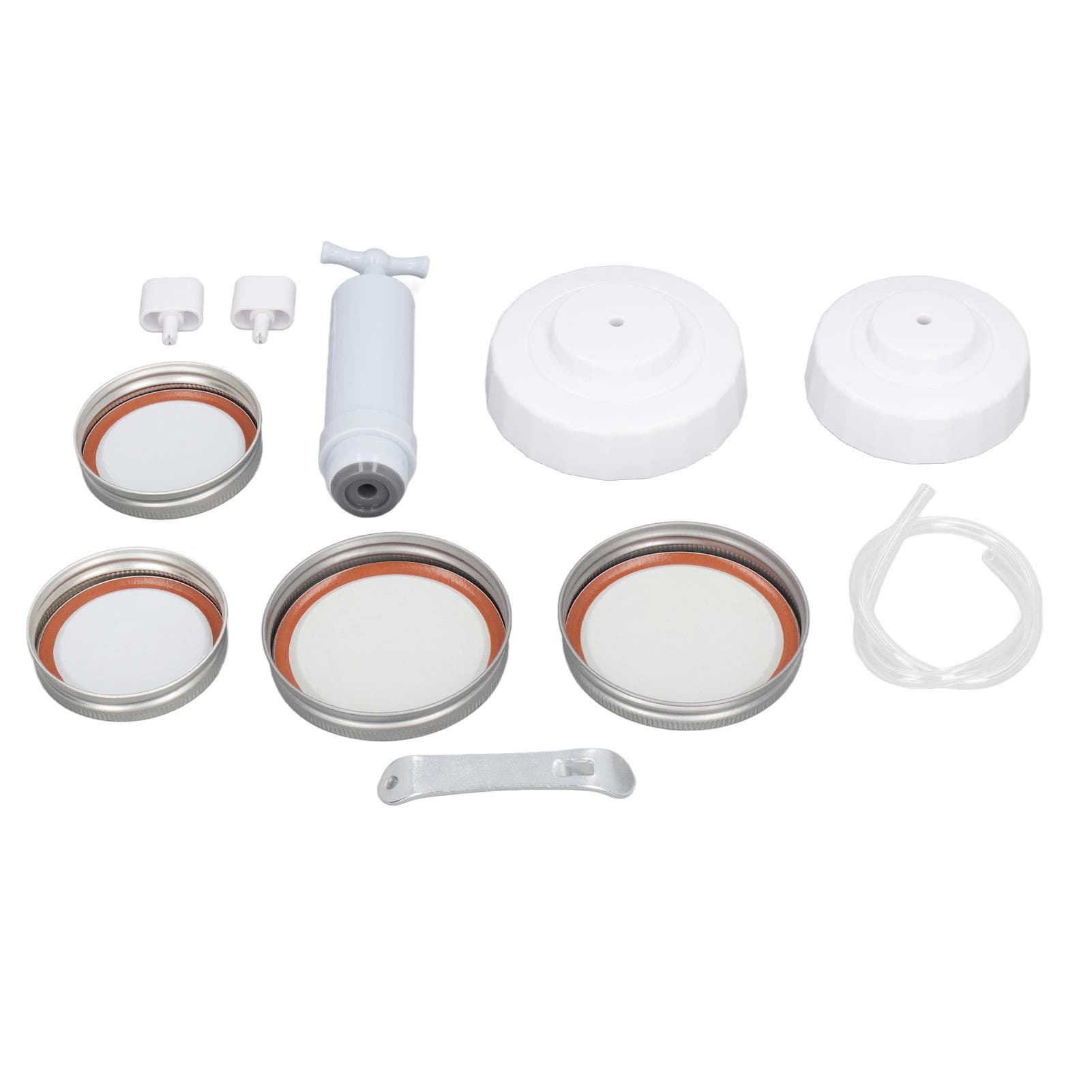 Mason Jar Vacuum Sealer Kit Jar Vacuum Sealing Accessory with Hose Lid Manual Portable Vacuum Pump