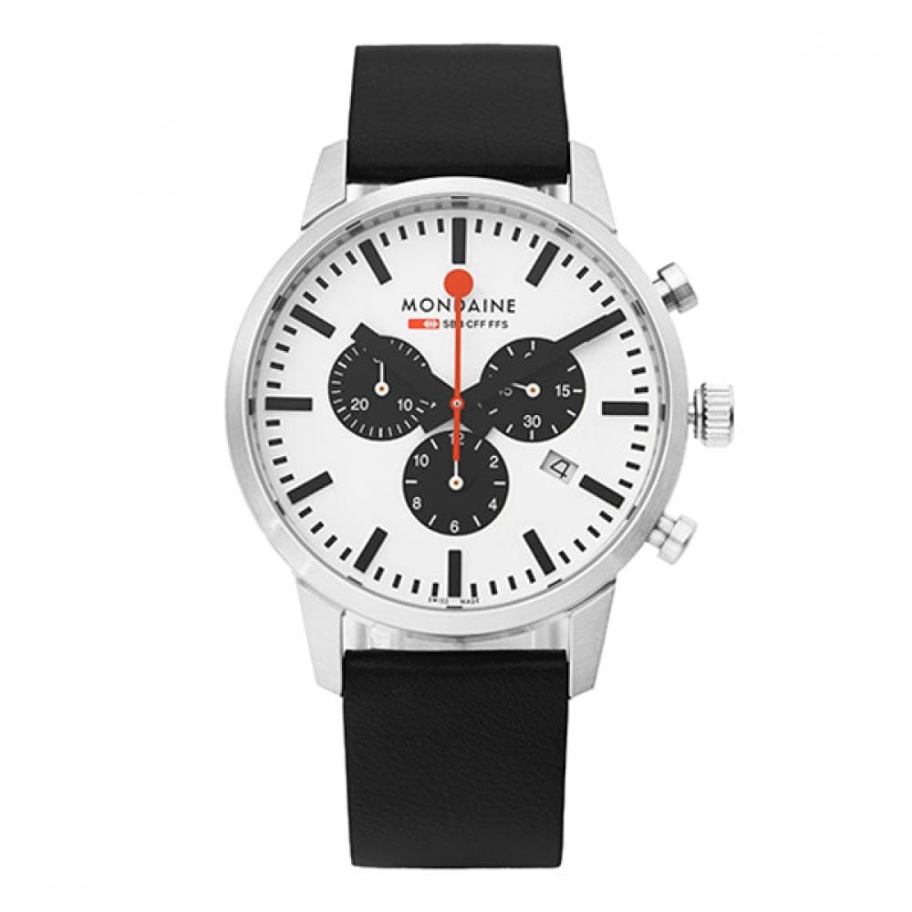 Mondaine Msd.41410.lbv Classic Chronograph Date Vegan Mens Leather Watch MSD.41410.LBV