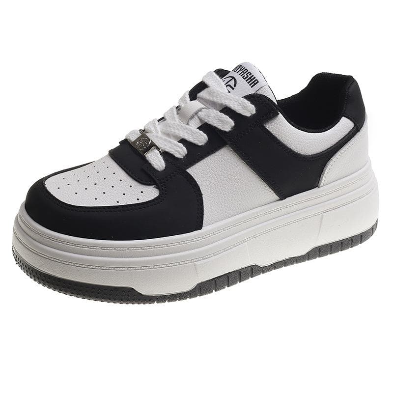 Thick-soled White Shoes Women's Spring New Casual All-match Student Sports Shoes 40 black