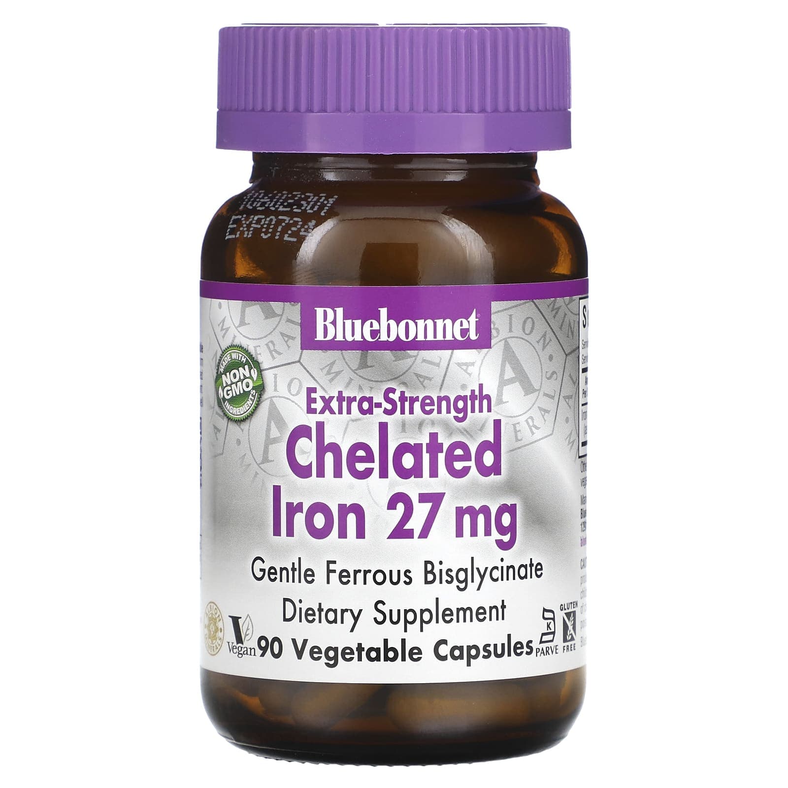 Bluebonnet Nutrition, Extra Strength Chelated Iron, 27 mg, 90 Veggie Capsules