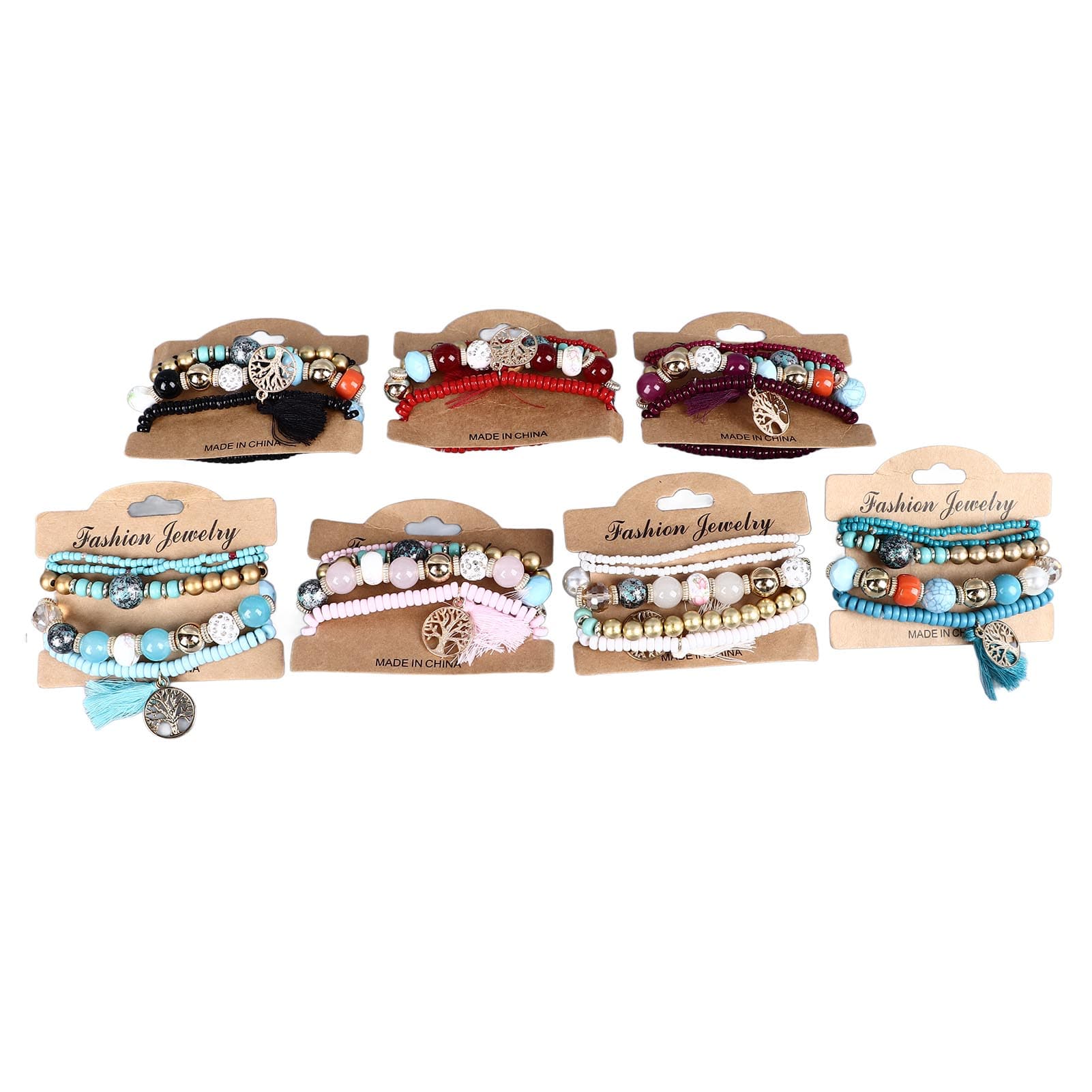 35PCS Women Beaded Bracelets Vintage Cute Waterproof Lightweight Durable College Style Jewelry