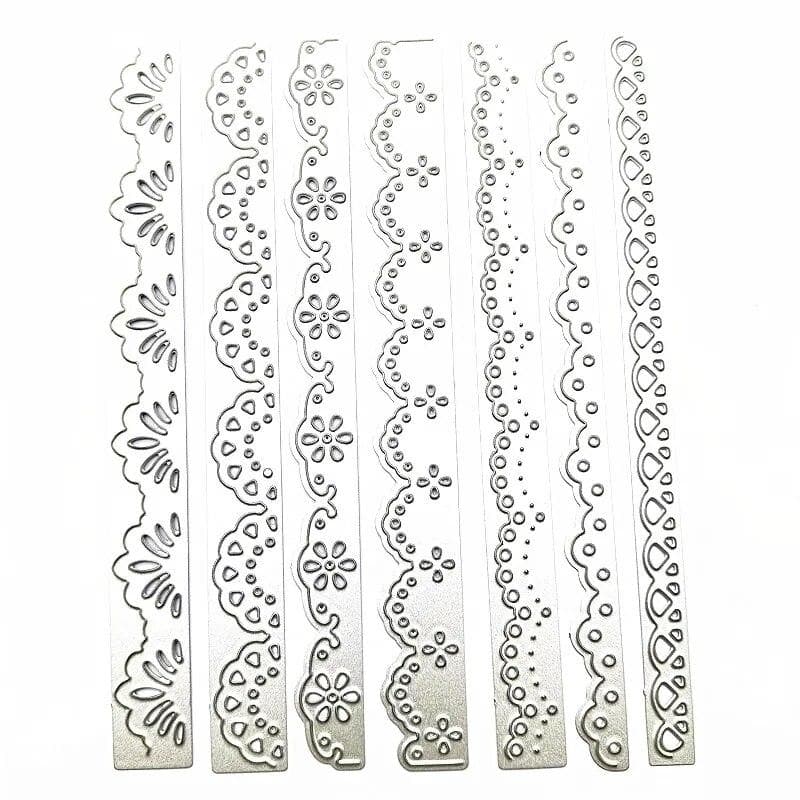 7pcs/Set Lace Cutting Dies Scrapbooking Die For DIY Album Paper Card Decorative Edge Frame Die Cut 7pcs
