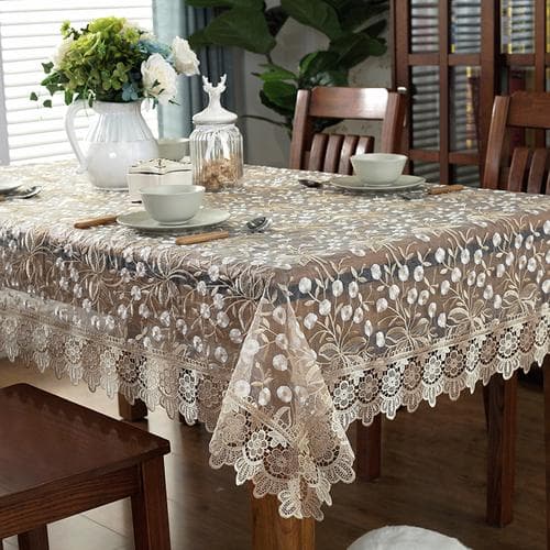 Lace Household Chinese Wine Red Tablecloth Minimalist Coffee Colored Square Tablecloth Dining Table Fabric Circular Tablecloth 110x160cm