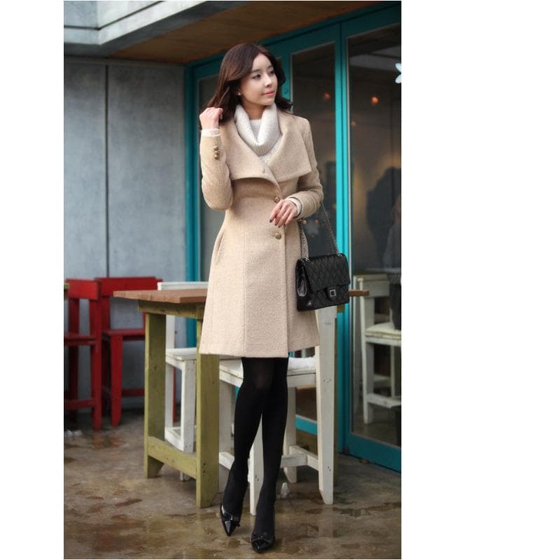 Autumn and Winter New Korean Version Women's Coat Long XXL