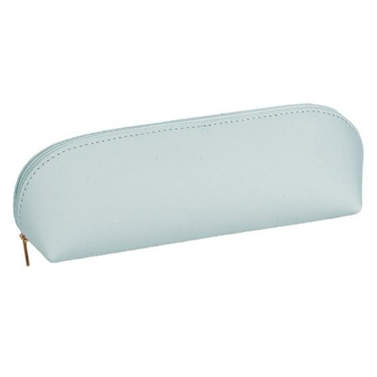 Pencil Bag Waterproof Faux Leather Pencil Case Durable Smooth Zipper Stationery Storage Bag for Home School blue