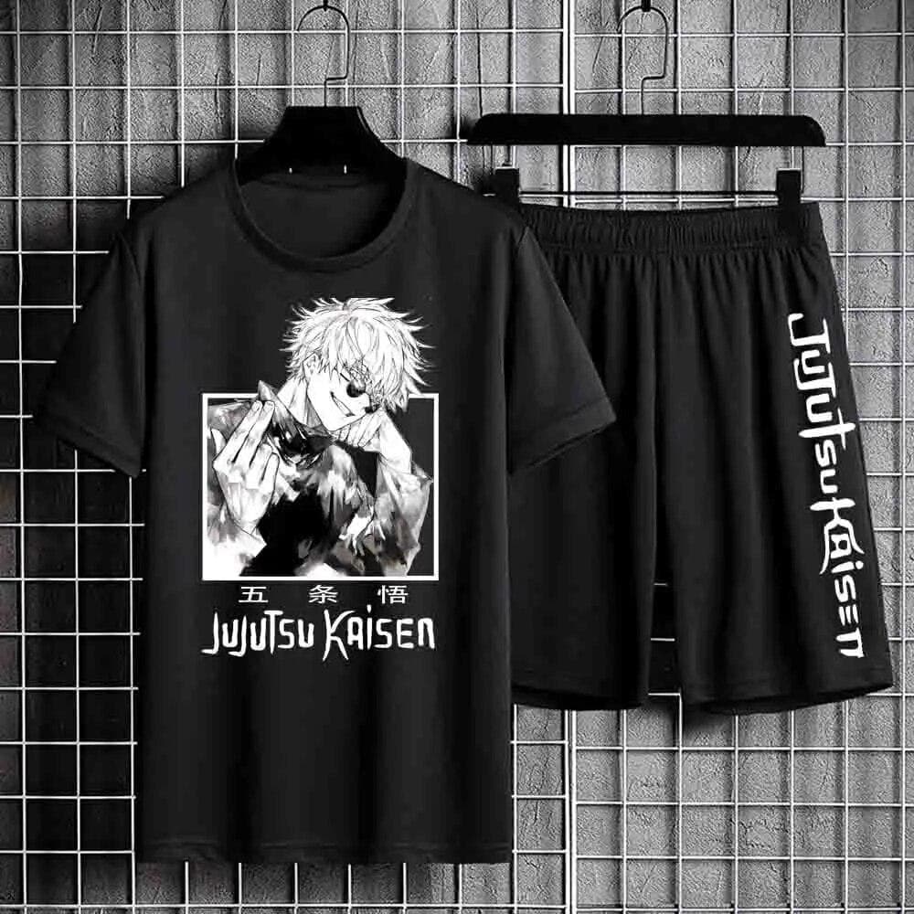 Jujutsu Kaisen T-shirt Set Casual Shorts Anime Print Men's Sets Tracksuit Sweatpants Sportswear Man Summer Fashion Clothing 6XL