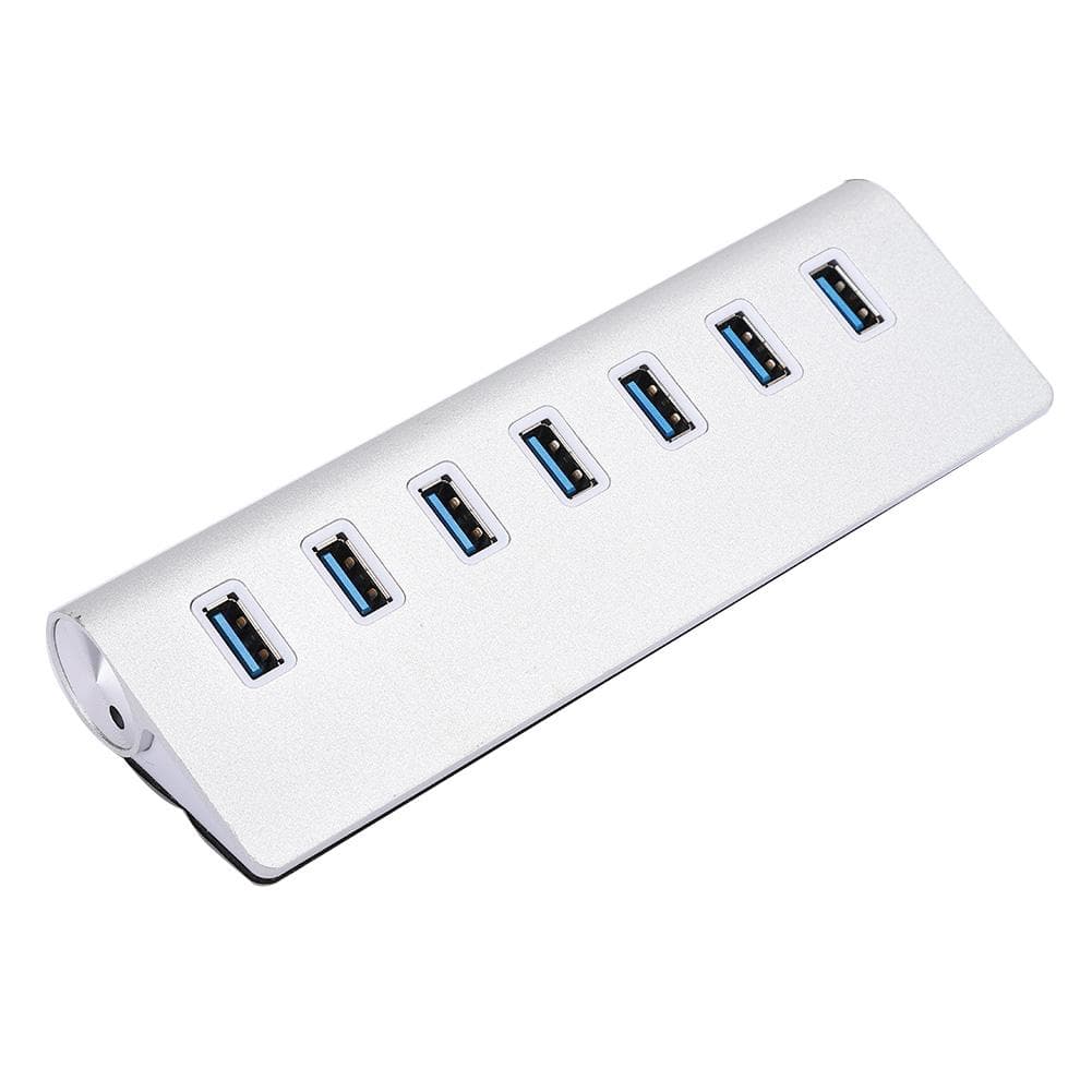 USB 3.0 Splitter Aluminum Alloy Hub 7-in-1 Docking Station for Notebook Computer