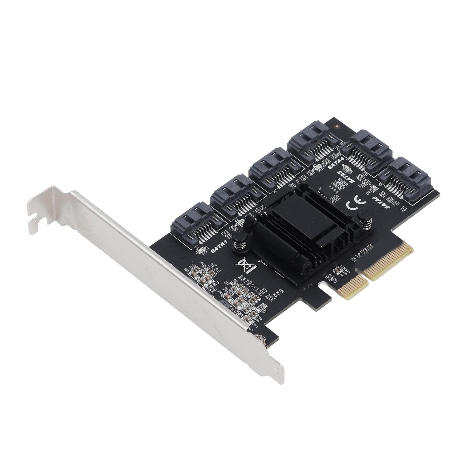 PCIe 3.0 X4 to SATA 3 Adapter Card High Speed PCI Express to 6 Port SATA 3 Expansion Card for Single layer arrangement