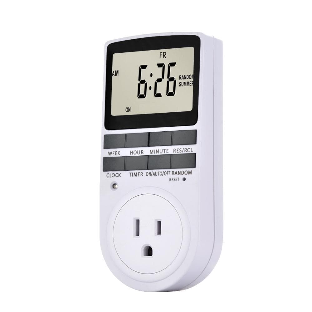 Pack of 2 Digital Plug-in Timer Socket LCD Display 10 Programmable Switching Programs 24 Hours & 7 Pack of 1 & US Plug