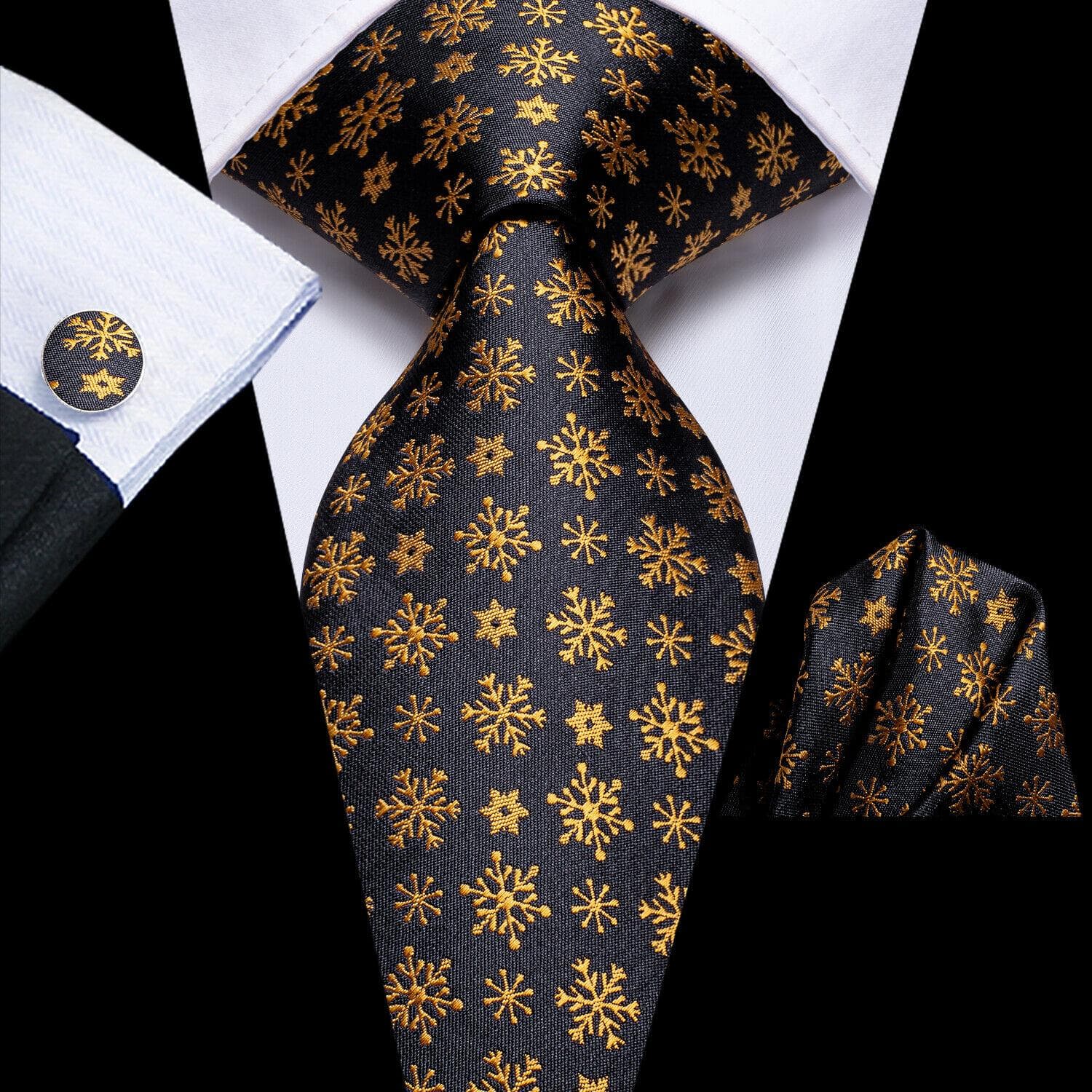 Hi-Tie Ties for Men Silk Tie Sets Pocket Square Cufflinks Wedding Formal Business Party Mens Tie Sets N-3738