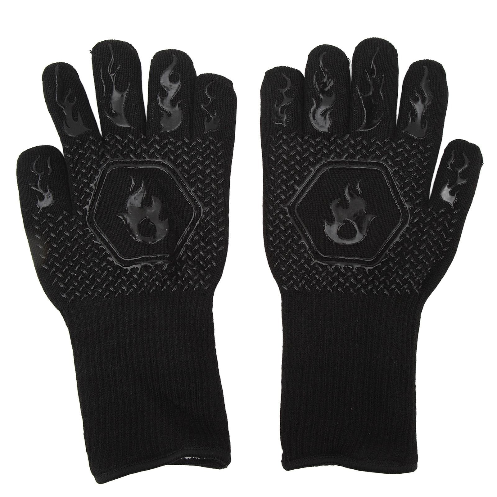 BBQ Gloves Fireproof 800 celsius Heat Resistant Double Sided Silicone Large Grill Gloves for Oven Barbecue
