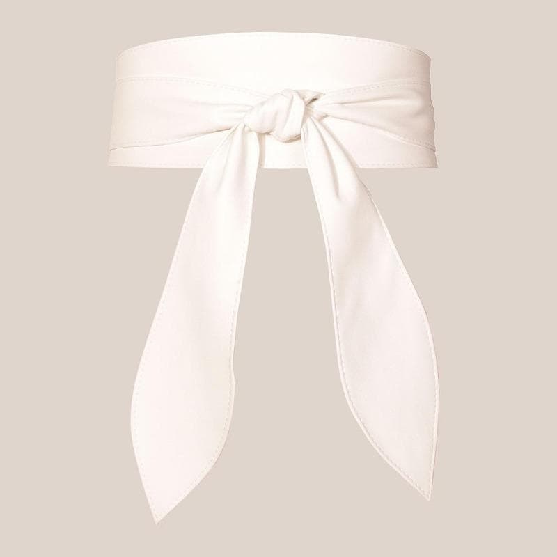 New Soft Clothing Decoration Bow Ribbon Waist Belts Decorative Waistband Women's Wide Girdle Waist Strap 245cm white