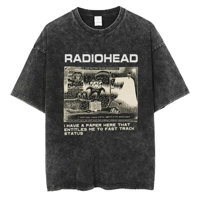 Radiohead T Shirt Classic Retro Rock Band Graphic Tshirt Oversized Quality Cotton Men Women Streetwear Short Sleeve Tees 3XL