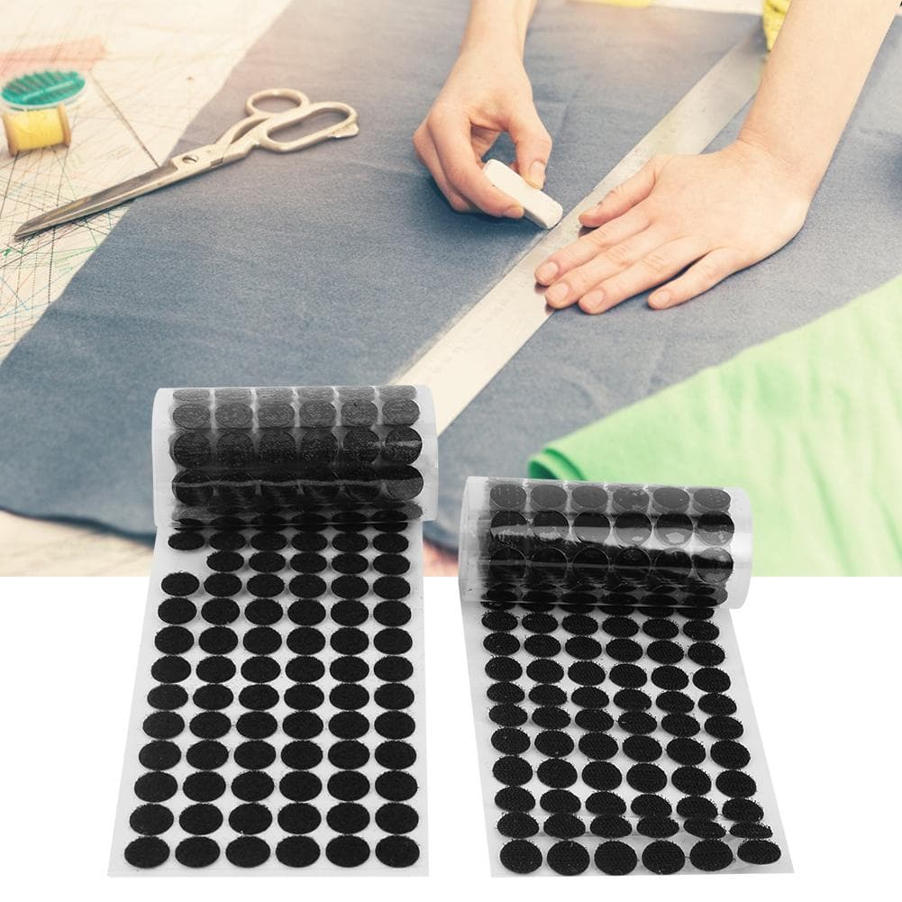 300 Pairs Dots Sticker Hook And Loop Sticker Round Strong Self Adhesive Fastener TapeBlack