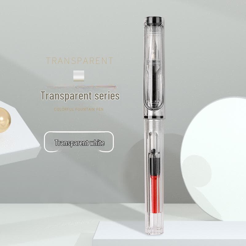 Colorful Student Fountain Pen with Replaceable Ink Capsule for Calligraphy and Correct Writing Posture +50 Black Ink Cartridges