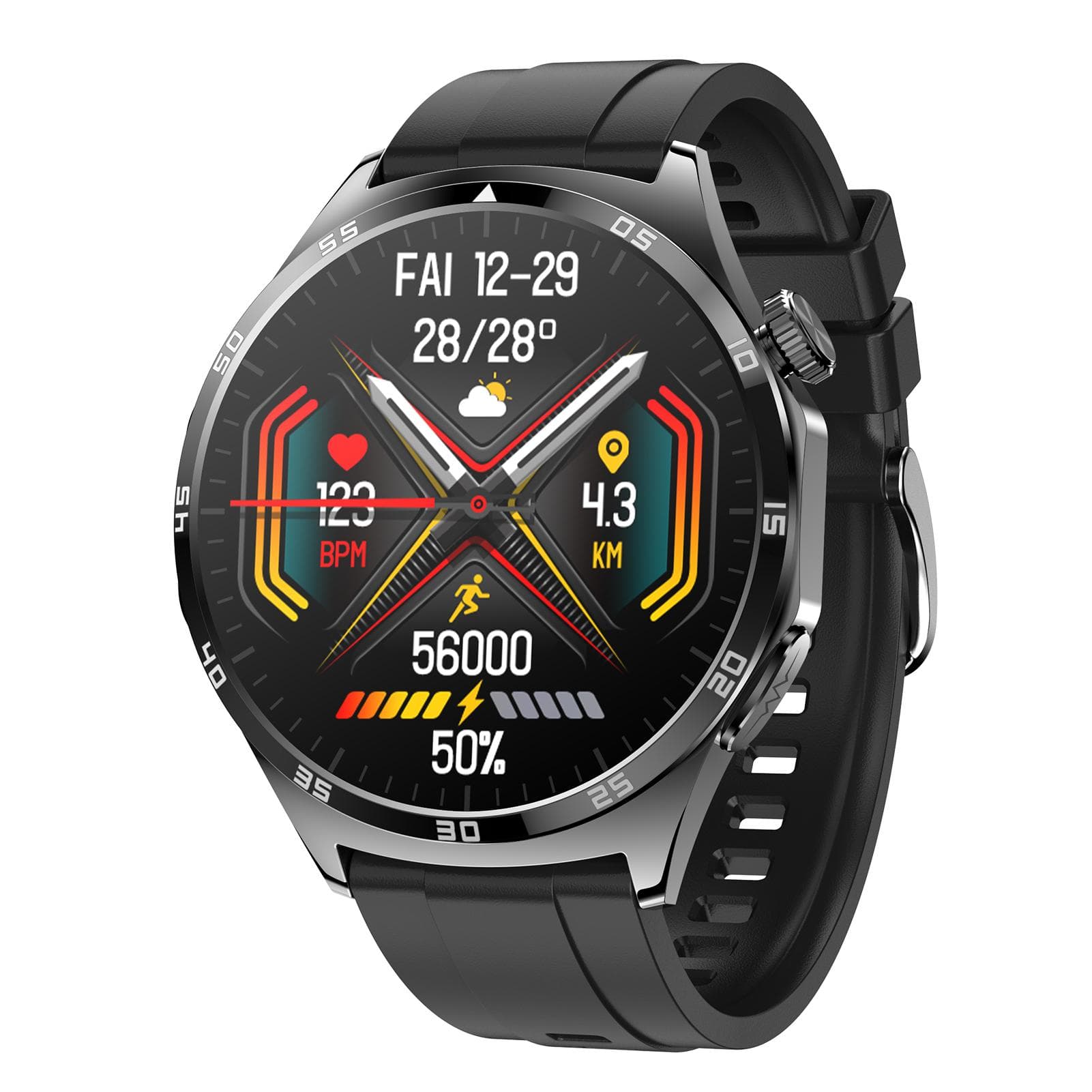 MT300 Smart Watch 1.43  Heart Rate Sleep Monitor Smartwatch for Men Women Fitness Watch with 50+ black