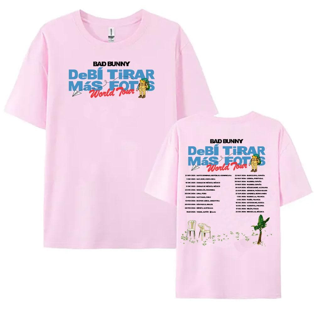 Bad Bunny 2025-2026 World Tour T-shirt Debí Tirar Más Fotos Album NEW Tshirts Short Sleeve Cotton O-neck T Shirt Women Men Clothes XS