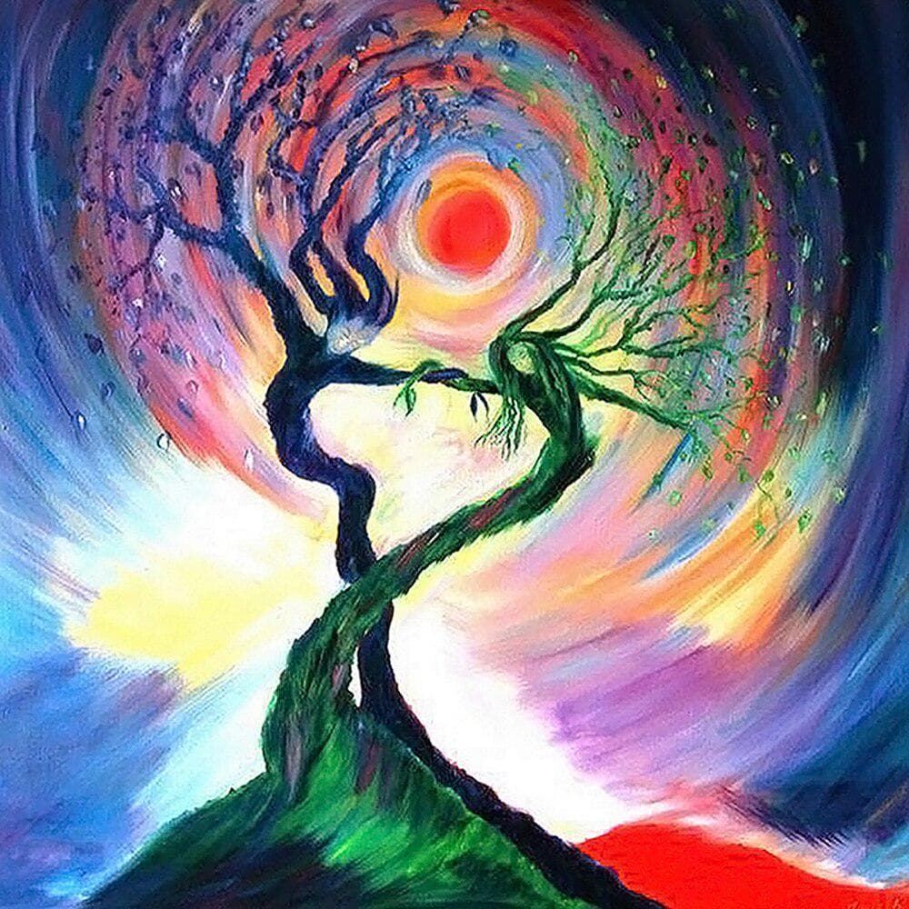 DIY 5D Diamond Painting Cross Stitch Oil painting tree Diamond Embroidery Needlework 30X30CM