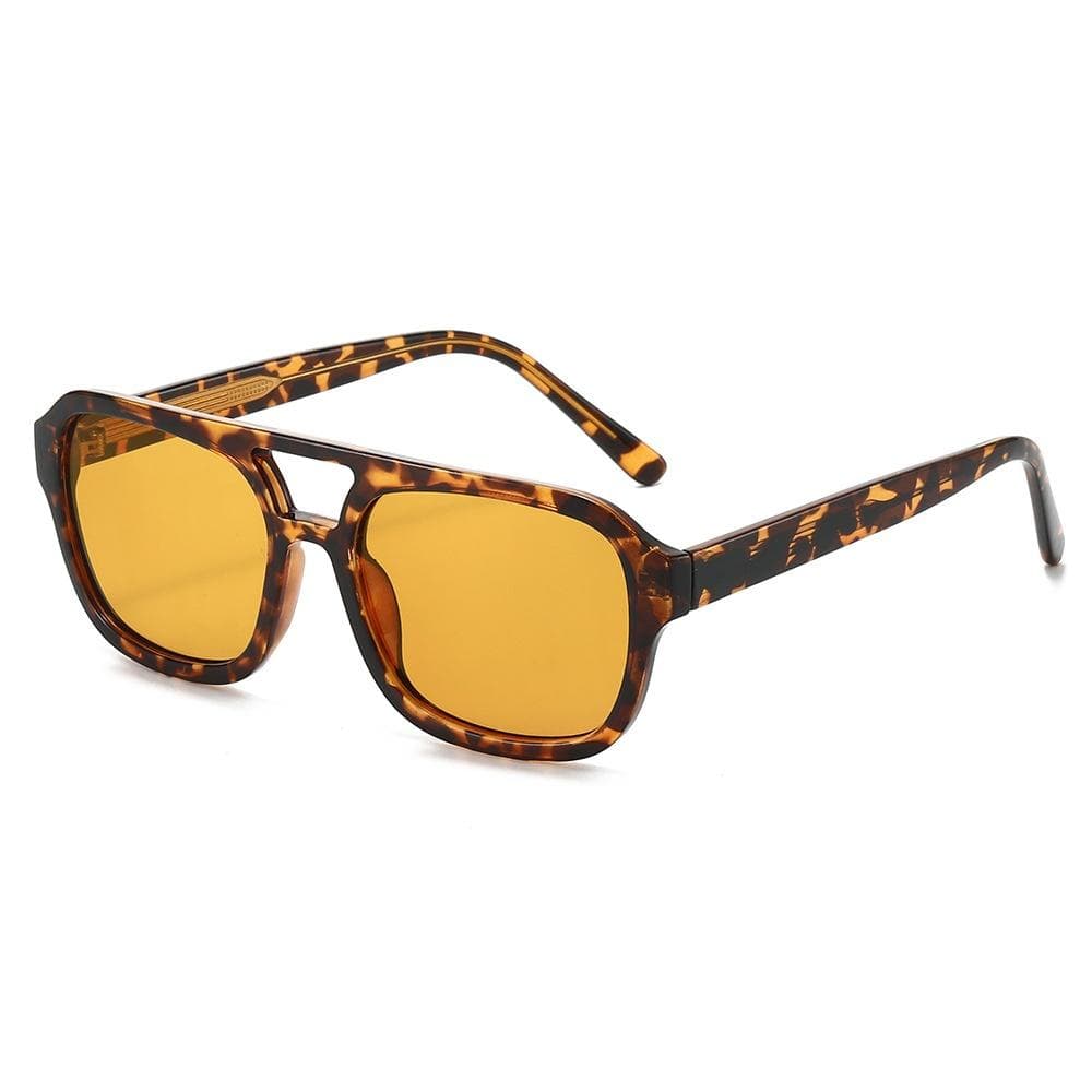 New Retro Double Beam Aviator Sunglasses Women Men UV400 Leopard Design Street Style Trend Personality Brand as picture