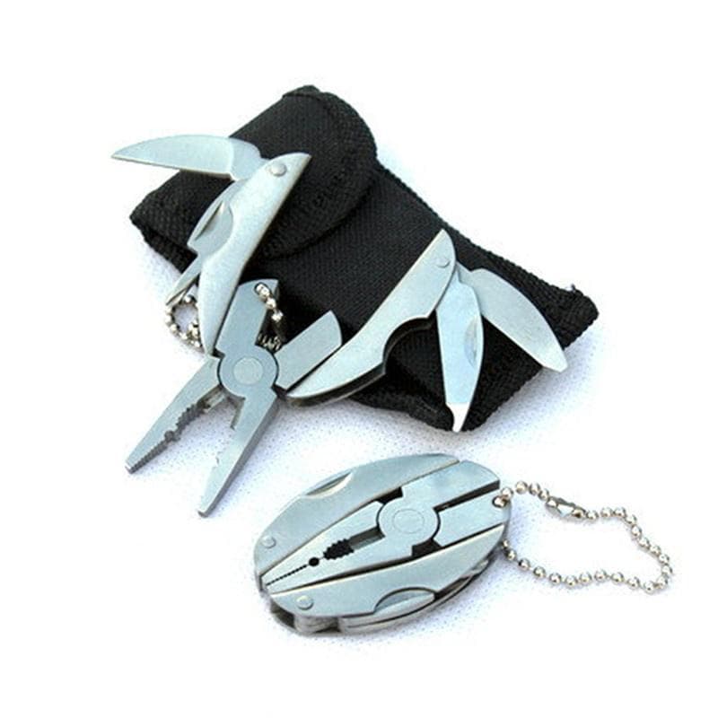 Mini Multi-function Pliers Multipurpose Folding Pliers Keychain blue