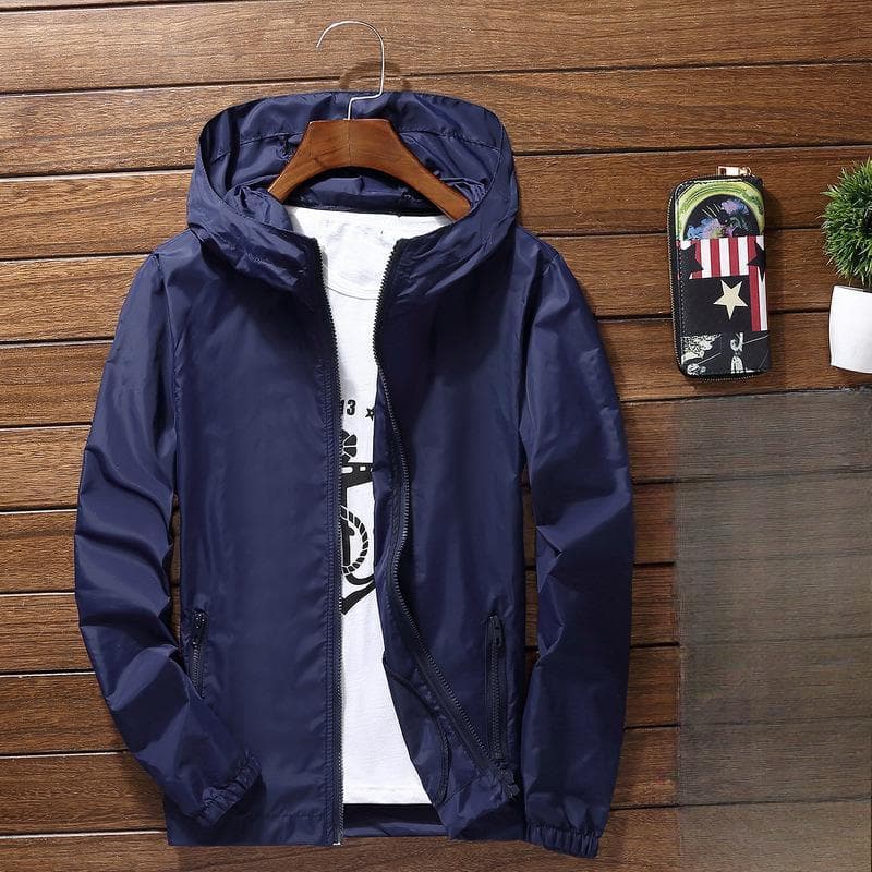 Unisex Thin Quick-Dry Windbreaker: Breathable, Sun Protection, Large Sizes for Outdoor Sports XL dark blue