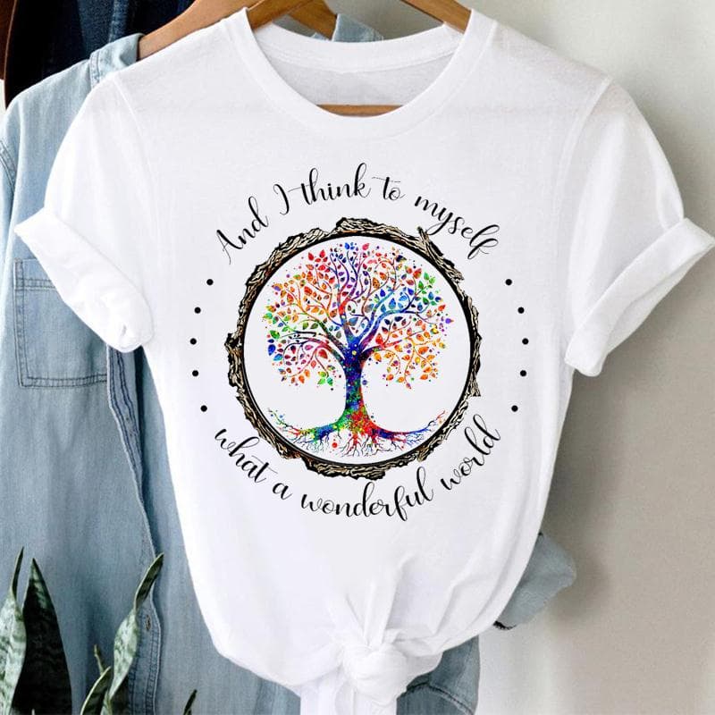 Women Print Peace Shadow 90s Short Sleeve Tee Top Fashion Tshirt Clothing Casual Summer Lady Female Graphic T-shirt XXXXL