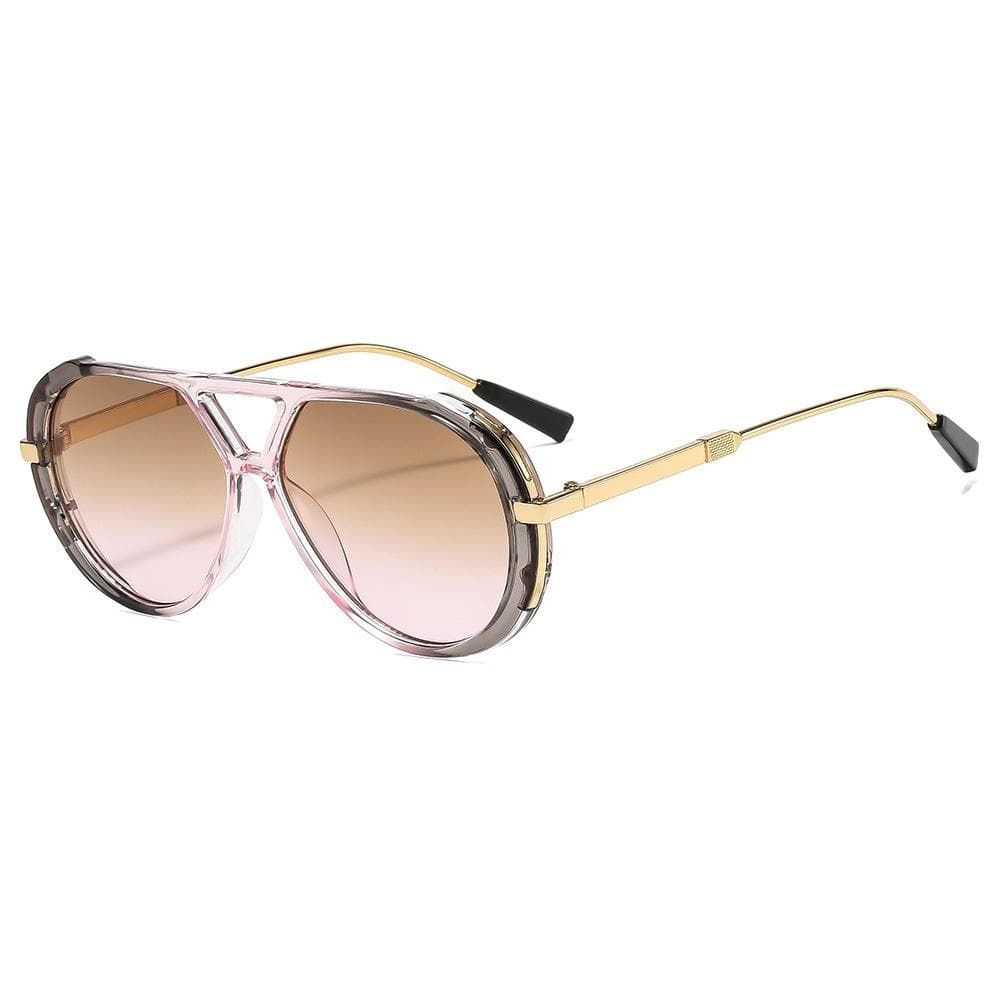 New Retro Pilot Double Beam Women Sunglasses Y2K Luxury Leopard Print Gradient UV400 Protection as picture