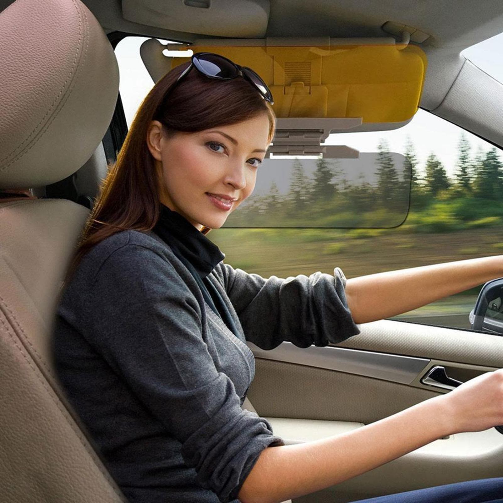 2 in 1 Anti Glare Visor HD Car Sun Visor for Day Night Driving Car Visor Sun Blocker Adjustable Car