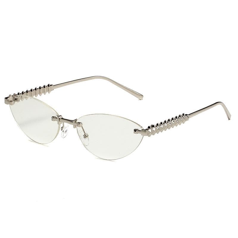 New Fashion Metal Rivet Sunglasses UV400 Protection for Women Men Outdoor Street Photography Glasses As shown