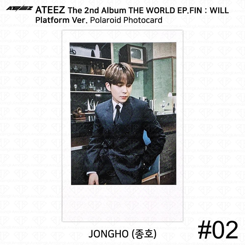 ATEEZ The 2nd Album WORLD EP.FIN WILL Platform Ver. Photocard Polaroid Sticker Jongho - Polaroid #2