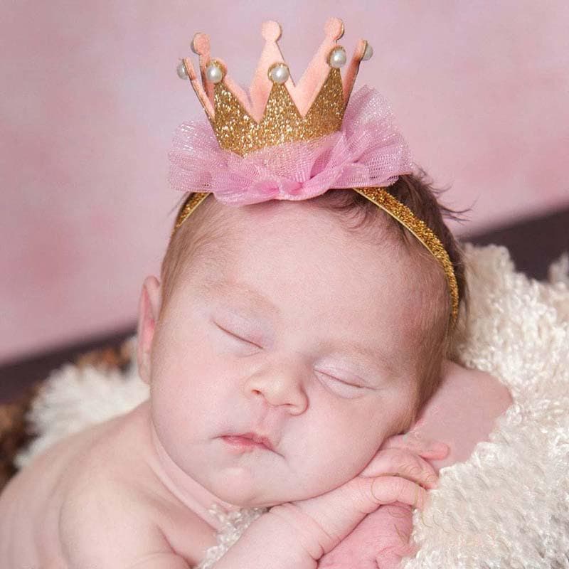 2017 Baby Pearl Crown Hair Bands For Girls Baby Shiny Cute Princess Baby Crown Accessories As the picture gold