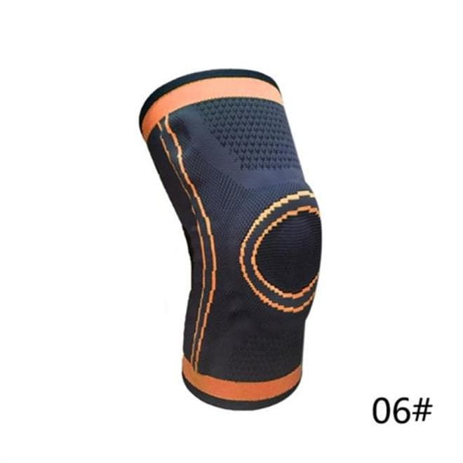 1PC Non-Slip Knee Brace Compression Knee Sports Knee Pad Running Basketball Fitness Knee Support L orange
