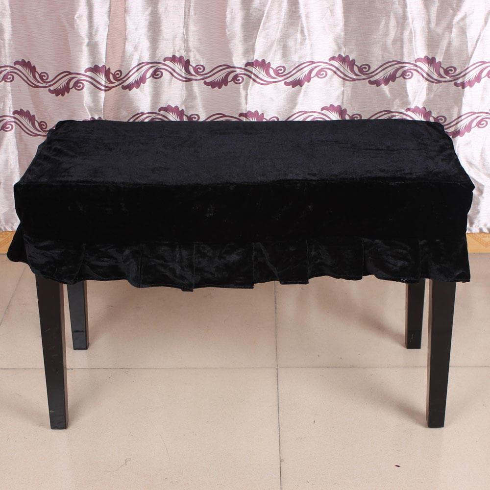 Piano Stool Chair Bench Cover Pleuche Decorated with Macrame 75*35cm Purple black
