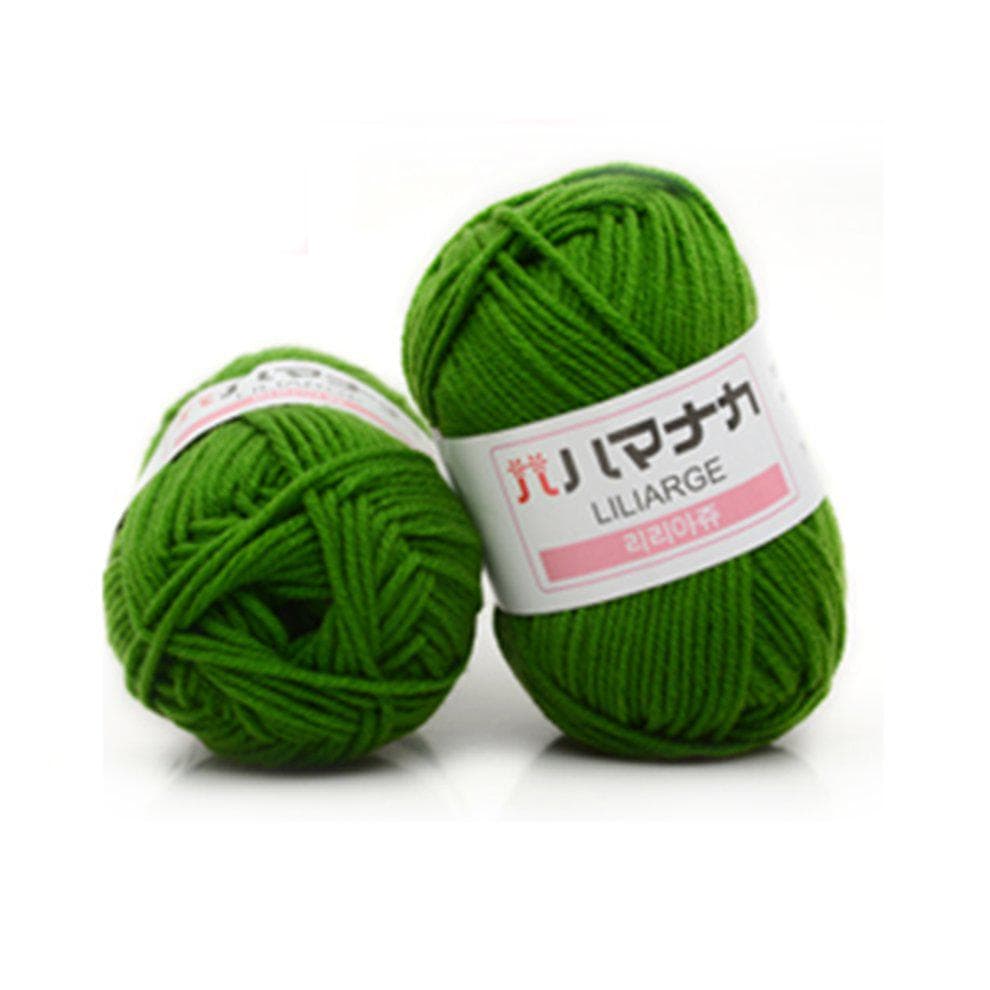 4 Shares Combed Milk Cotton Yarn Wool Blended Yarn Apparel Sewing Yarn grass green