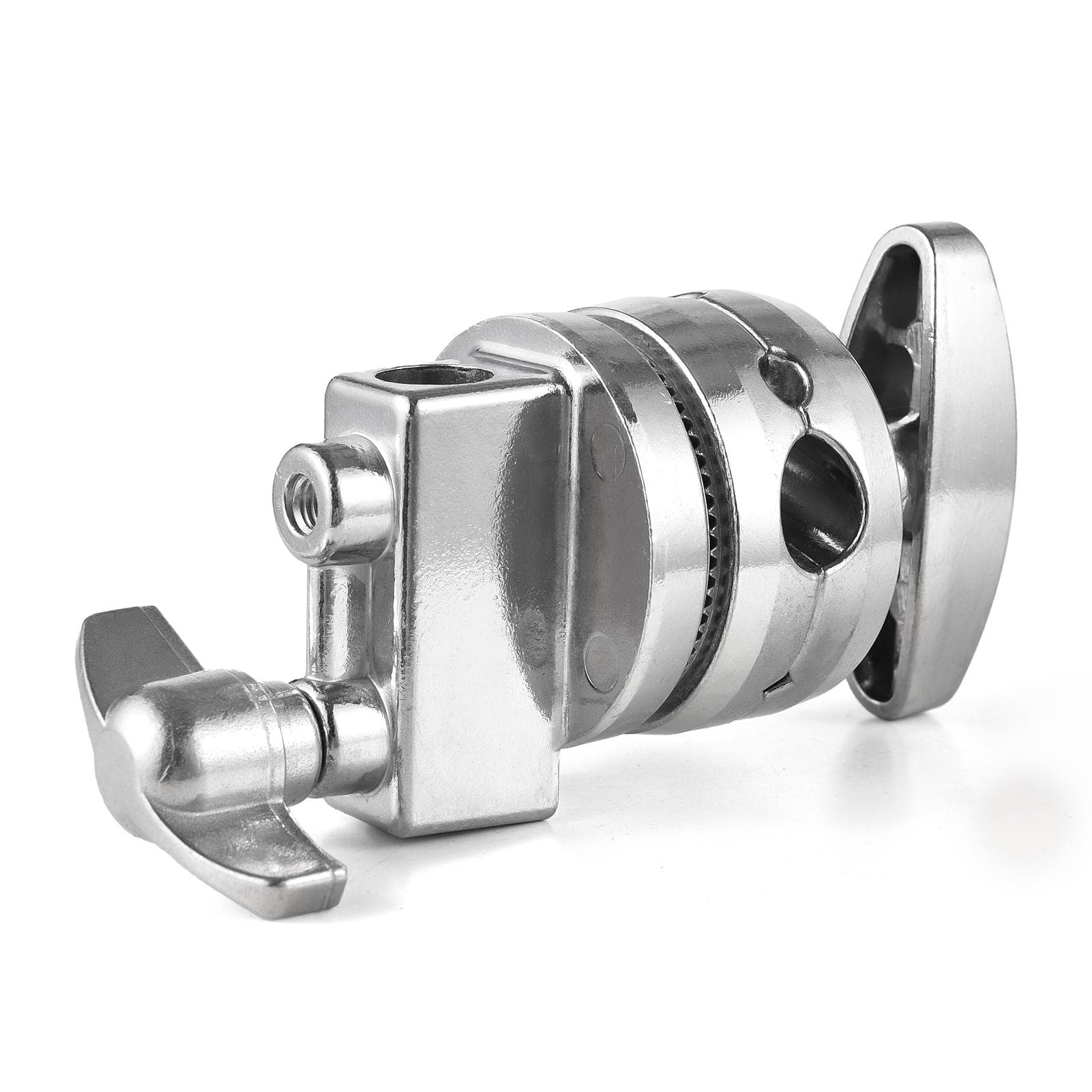 Multi-Functional Light Stand Mounting Adapter Heavy Duty Swivel Head Holder Grip Head for Light silver